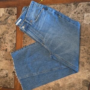 High waist wide leg cotton jeans